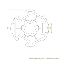 Set 6/R | Becker Adapter-Set für Nutwelle 63 N | Kunststoff | für Becker Antriebe Serie R