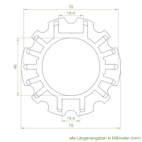 Set 14/R | Becker Adapter-Set für Nutwelle DW 78 | für Becker Antriebe Serie R
