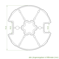 Set 14/R | Becker Adapter-Set für Nutwelle DW 78 | für Becker Antriebe Serie R