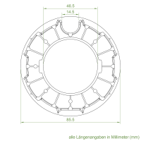 Set 15/R | Becker Adapter-Set für Nutwelle DW 85 | für Becker Antriebe Serie R