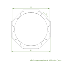 Set 1/L | Becker Adapter-Set für Achtkant-Stahlwelle SW 70 | für Becker Antriebe Serie L