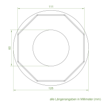 Set 11/L | Becker Adapter-Set für Achtkant-Stahlwelle SW 125 | für Becker Antriebe Serie L