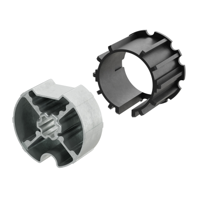 Technische Zeichnung von Adapter und Mitnehmer für Nutwelle DW 78 mit 1,5 mm.