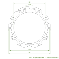 Set 2/L | Becker Adapter-Set für Nutwelle DW 78 mit 1,5 mm | für Becker Antriebe Serie L
