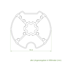 Set 2/L | Becker Adapter-Set für Nutwelle DW 78 mit 1,5 mm | für Becker Antriebe Serie L