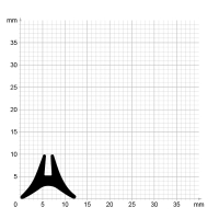 Zeichnung des Dichtungsprofils der Anschlagdichtung AS154.