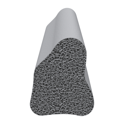 3D Modell der Moosgummidichtung MG002 in grau für Stahlzargen.