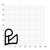 Maßstabgetreuer Profilquerschnitt auf Millimeterpapier der Stahlzargendichtung SZ010.