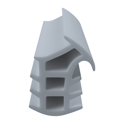 3D Modell der Stahlzargendichtung SZ012 in grau für senkrechte Nuten zum Türblatt.