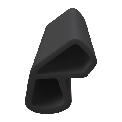 3D Modell der Stahlzargendichtung SZ013 in schwarz für senkrechte Nuten zum Türblatt