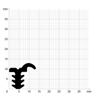 Zeichnung des Dichtungsprofils der Anschlagdichtung AS004.