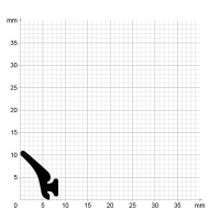 Zeichnung des Dichtungsprofils der Anschlagdichtung AS005.