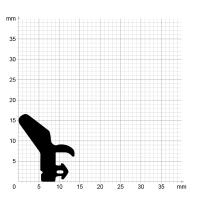 Zeichnung des Dichtungsprofils der Anschlagdichtung AS007.