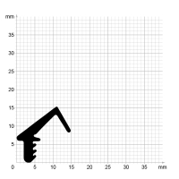 Zeichnung des Dichtungsprofils der Anschlagdichtung AS008.