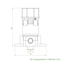 Geiger Kegelradgetriebe K127 | Untersetzung 3:1 | Freilauf rechts | 6mm Vierkant | für SW 40 | m. Anschlag
