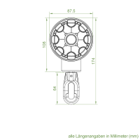 Geiger Kegelradgetriebe für Markisen 4,4:1 | 75,5 mm (für 78 mm Nutrohrwelle)