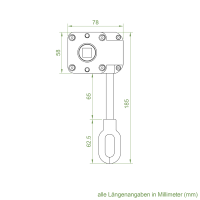 Geiger Schneckengetriebe 7:1 | ohne Bund | verlängerte Öse 94 mm