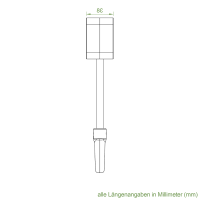 Geiger Schneckengetriebe 7:1 | ohne Bund | verlängerte Öse 126,5 mm