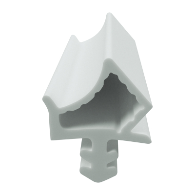 3D Modell der Zimmertürdichtung ZT052 in weiß für senkrechte Nuten zum Türblatt.