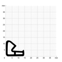 Maßstabgetreuer Profilquerschnitt der Stahlzargendichtung SZ157 auf Millimeterpapier.