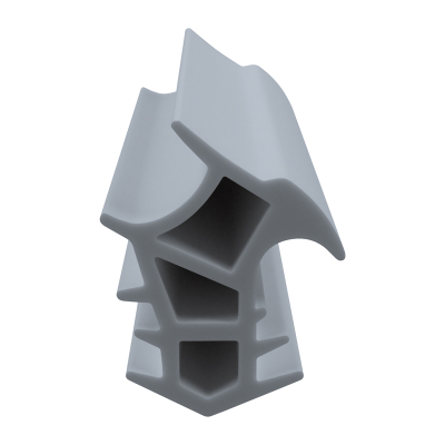 3D Modell der Stahlzargendichtung SZ338 in grau für senkrechte Nuten zum Tüblatt.