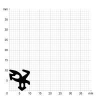 Maßstabgetreuer Profilquerschnitt der Lippendichtung LP261 auf Millimeterpapier.