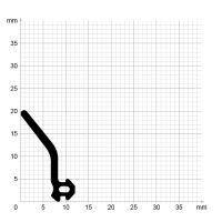 Zeichnung des Dichtungsprofils der Anschlagdichtung AS006.