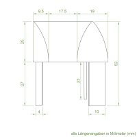 Einlauftrichter für Kunststoff Rollladen-Führungsschiene 939
