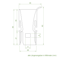 Einlauftrichter für Alu Führungsschiene RG und RG-TG | maxi | weiß