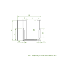 Einlauftrichter für Alu Führungsschiene RG und RG-TG | maxi | weiß