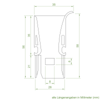 Einlauftrichter für Alu Führungsschiene RG und RG-TG | maxi | schwarz