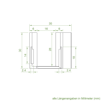 Einlauftrichter für Alu Führungsschiene RG und RG-TG | maxi | schwarz