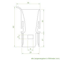 Einlauftrichter für Alu Führungsschiene RG und RG-TG | maxi | schwarz