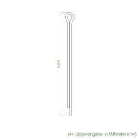 Sicherungssplint 2,5 x 45 mm | DIN 94 | ISO 1234 | verzinkt