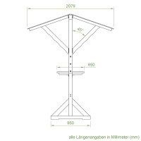 Stehtisch | Typ 2022 | mit Dach für Weihnachtsmarkt, Oktoberfest und Biergarten