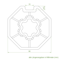 Set 3/P | Becker Adapter-Set für Achtkant-Stahlwelle SW 50 | für Becker Antriebe Serie P