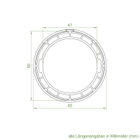 Set 7/P | Becker Adapter-Set für Rundrohr Ø 63 mm | für Becker Antriebe Serie P