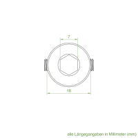 Geiger Kupplungsstück | Stahl | 6 mm Innensechskant | mit vier Klemmschrauben