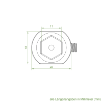 Geiger Kupplungsstück | Zinkdruckguss | 11 mm Innensechskant | mit zwei Klemmschrauben