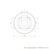 Geiger Kupplungsstück | Stahl | 12 mm Innenvierkant | mit zwei Klemmschrauben