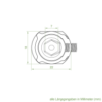 Geiger Kupplungsstück | Zinkdruckguss |  flache Nut 4,5 mm | mit zwei Klemmschrauben