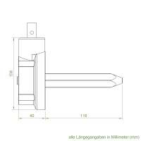 Geiger Schwimmbadgetriebe SBG02 |  3:1 | Abtrieb 13,1 | Zapfen 15 x 116,8 mm Niro