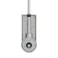 Geiger Schwimmbadgetriebe SBG08 | 4,4:1 | Abtrieb 15 mm | Zapfen 15 x 78 mm Niro | Kurbel montiert | Getriebehalter Niro