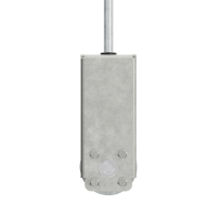 Geiger Schwimmbadgetriebe SBG08 | 4,4:1 | Abtrieb 15 mm | Zapfen 15 x 78 mm Niro | Kurbel montiert | Getriebehalter Niro