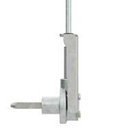 Geiger Schwimmbadgetriebe SBG08 | 4,4:1 | Abtrieb 15 mm | Zapfen 15 x 78 mm Niro | Kurbel montiert | Getriebehalter Niro
