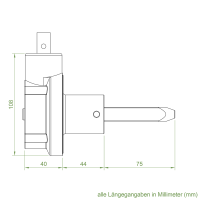 Geiger Schwimmbadgetriebe SBG08 | 4,4:1 | Abtrieb 15 mm | Zapfen 15 x 78 mm Niro | Kurbel montiert | Getriebehalter Niro