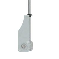 Geiger Schwimmbadgetriebe SBG09 | 7:1 | Abtrieb 13,1 mm | Zapfen 15 x 74,5 mm Niro | Kurbel montiert | Getriebehalter verzinkt