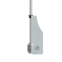 Geiger Schwimmbadgetriebe SBG09 | 7:1 | Abtrieb 13,1 mm | Zapfen 15 x 74,5 mm Niro | Kurbel montiert | Getriebehalter verzinkt