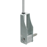 Geiger Schwimmbadgetriebe SBG09 | 7:1 | Abtrieb 13,1 mm | Zapfen 15 x 74,5 mm Niro | Kurbel montiert | Getriebehalter verzinkt