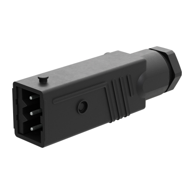 Geiger | Hirschmann- Verbinder 3- polig STAS3- Stecker | schwarz